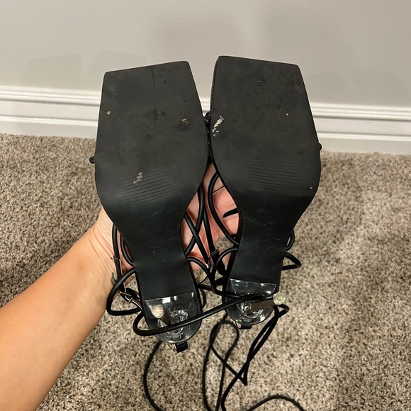 Black Strappy Heels - Picture 3 of 6